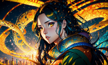 Картинка аниме магия +колдовство +halloween нейросети графика нейроарт ai art нейронные сети рисунки нейро искусство