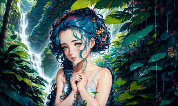 Картинка аниме пейзажи +природа нейросети графика нейроарт ai art нейронные сети рисунки нейро искусство