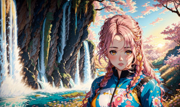 Картинка аниме пейзажи +природа нейросети графика нейроарт ai art нейронные сети рисунки нейро искусство