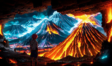 Картинка аниме пейзажи +природа нейросети графика нейроарт ai art нейронные сети рисунки нейро искусство