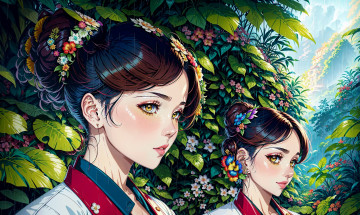 Картинка аниме пейзажи +природа нейросети графика нейроарт ai art нейронные сети рисунки нейро искусство