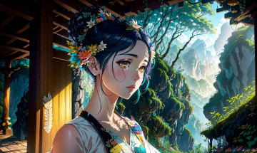 Картинка аниме пейзажи +природа нейросети графика нейроарт ai art нейронные сети рисунки нейро искусство