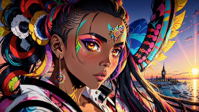 Обои картинки фото аниме, unknown,  другое , нейросети, графика, нейроарт, ai, art, нейронные, сети, рисунки, нейро, искусство