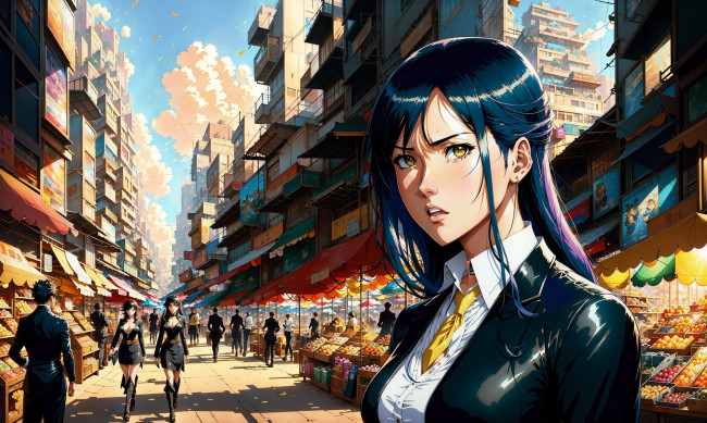 Обои картинки фото аниме, город,  улицы,  интерьер,  здания, нейросети, графика, нейроарт, ai, art, нейронные, сети, рисунки, нейро, искусство