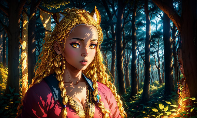 Обои картинки фото аниме, животные,  существа, нейросети, графика, нейроарт, ai, art, нейронные, сети, рисунки, нейро, искусство