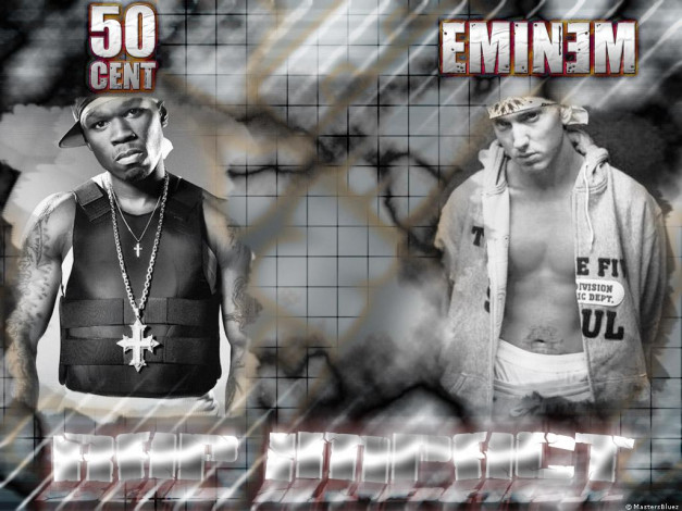Обои картинки фото 50, cent, eminem, музыка, другое