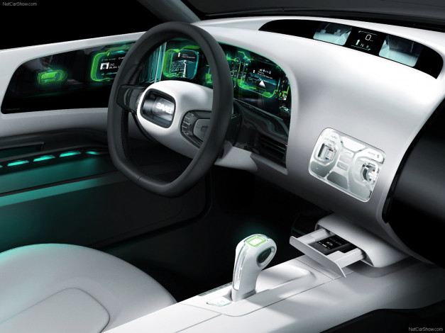 Обои картинки фото saab, air, biohybrid, concept, 2008, автомобили, спидометры, торпедо