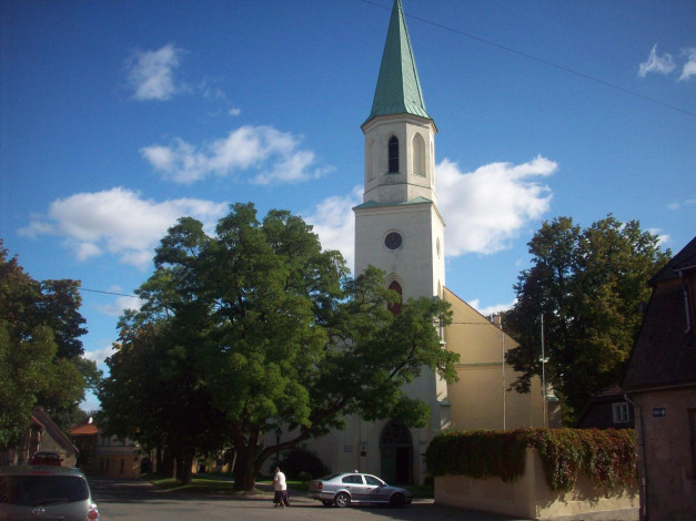 Обои картинки фото кулдига, лютеранская, церковь, святой, катрины, латвия, города, католические, соборы, костелы, аббатства