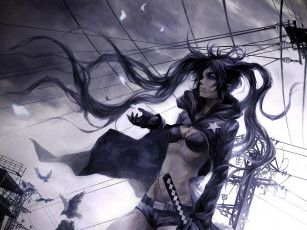 Картинка аниме black rock shooter