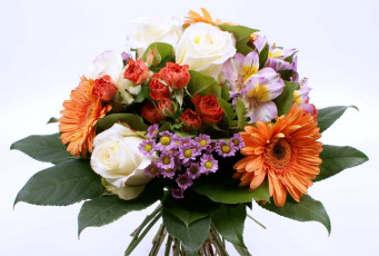 Картинка цветы букеты композиции розы герберы