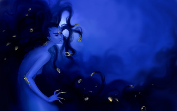 Картинка фэнтези существа волосы шипы змеи