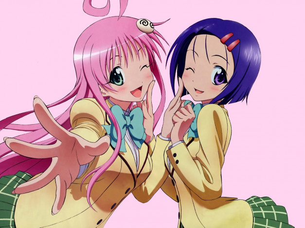 Обои картинки фото аниме, to, love, ru, девушки