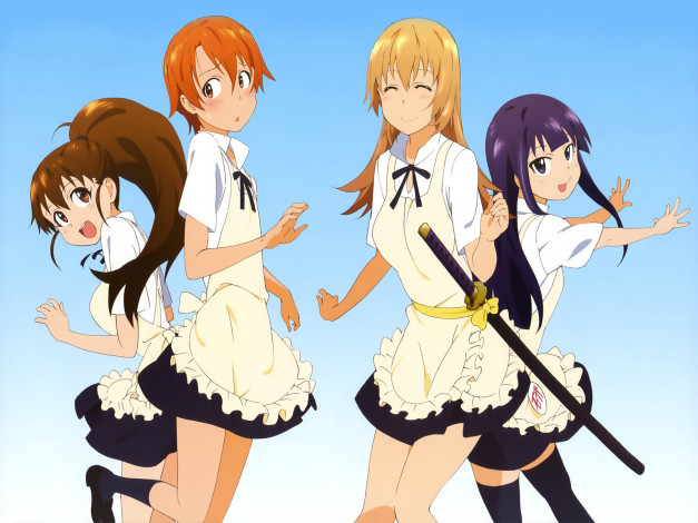 Обои картинки фото аниме, working, девушки