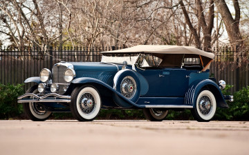 Картинка blue convertible duesenberg автомобили классика стиль ретро