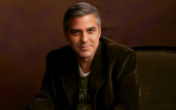 Картинка рисованные люди george clooney
