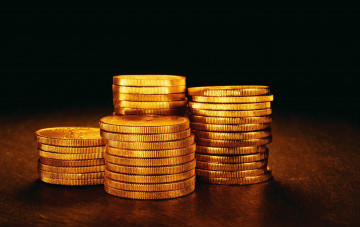 Картинка разное золото купюры монеты