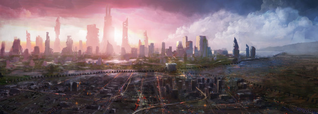 Обои картинки фото future, city, фэнтези, иные, миры, времена, будущее, город