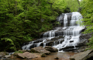 Картинка природа водопады водопад река лес