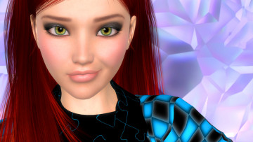 Картинка 3д+графика портрет+ portraits девушка взгляд фон