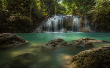 Картинка природа водопады водопад река лес