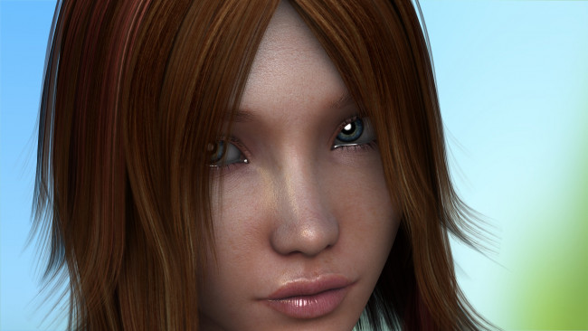 Обои картинки фото 3д графика, портрет , portraits, девушка, взгляд, фон