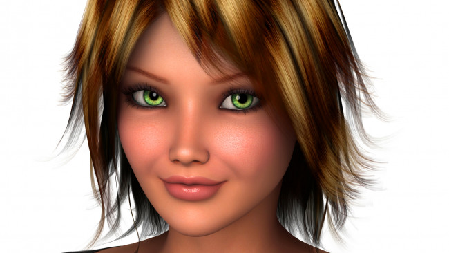 Обои картинки фото 3д графика, портрет , portraits, взгляд, девушка, фон