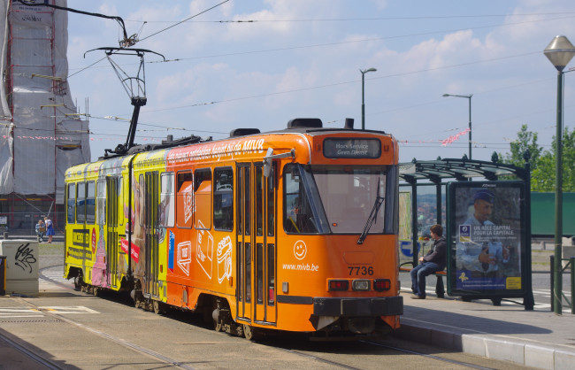 Обои картинки фото техника, трамваи, трамвай, рельсы, транспорт