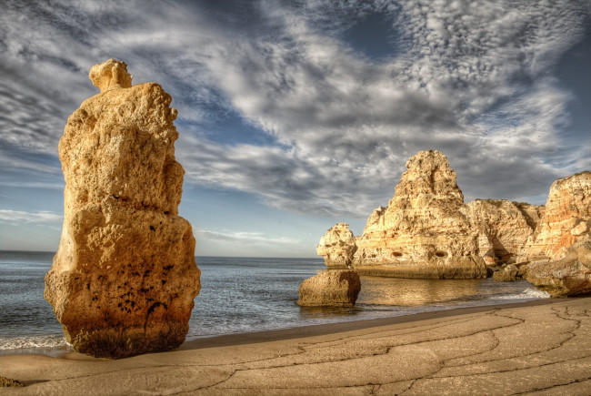 Обои картинки фото природа, побережье, скала, пляж, океан