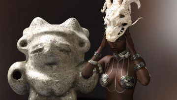 Картинка 3д+графика фантазия+ fantasy фон взгляд девушка