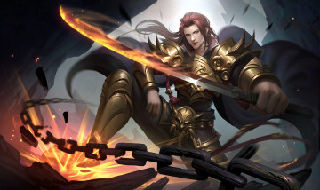 Картинка фэнтези люди парень арт воин оружие