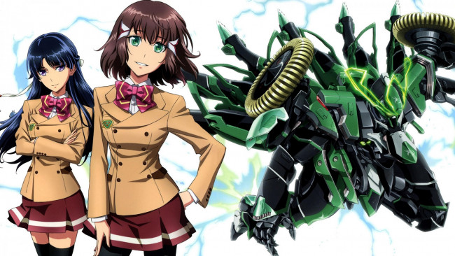 Обои картинки фото аниме, kakumeiki valvrave, kakumeiki, valvrave, rukino, girl, robot, mecha, shoko, sashinami, manga, saki