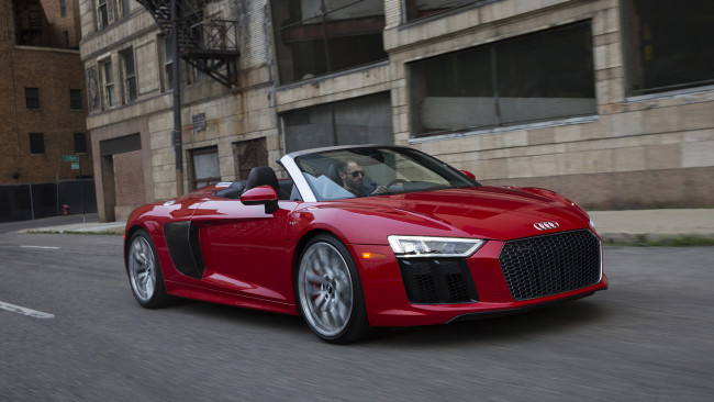 Обои картинки фото audi r8 v10 spyder 2017, автомобили, audi, 2017, spyder, v10, r8