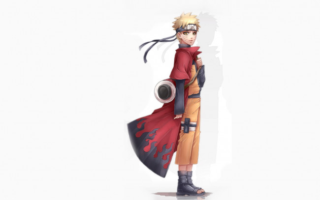 Обои картинки фото аниме, naruto, свиток, узумаки, наруто, плащ