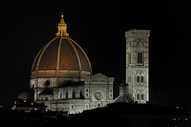 Обои картинки фото duomo - firenze, города, флоренция , италия, ночь