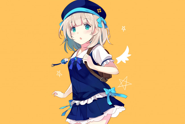 Обои картинки фото аниме, unknown,  другое, взгляд, фон, девушка