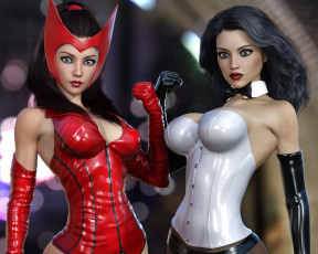 Картинка 3д+графика люди+ people девушки взгляд фон