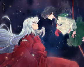 Картинка аниме inuyasha парень девушка