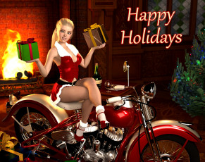 Картинка 3д+графика праздники+ holidays фон девушка взгляд