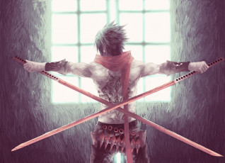 Картинка аниме оружие +техника +технологии катана фон мужчина