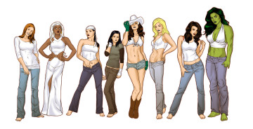 Картинка рисованное комиксы одежда взгляд фон девушки