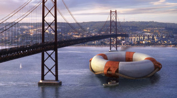 Картинка юмор+и+приколы берега круг катер река мост