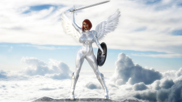 Картинка 3д+графика ангел+ angel фон взгляд девушка