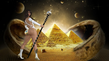 Картинка 3д+графика фантазия+ fantasy фон девушка взгляд