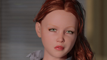 Картинка 3д+графика портрет+ portraits фон взгляд девушка