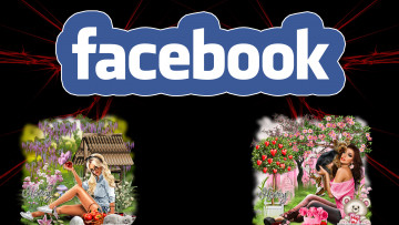 обоя компьютеры, facebook, логотип, фон