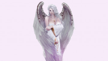 Картинка рисованное комиксы фон девушка крылья взгляд