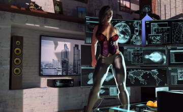 Картинка 3д+графика фантазия+ fantasy фон взгляд девушка