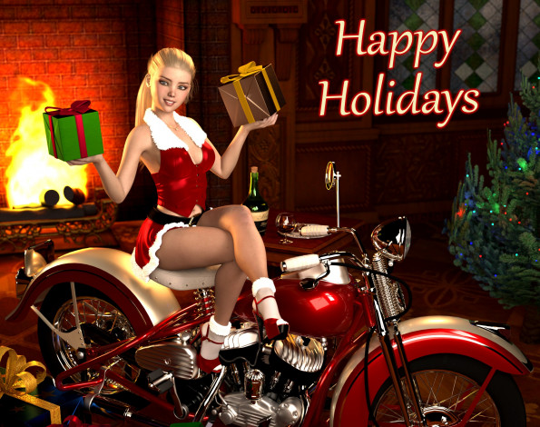 Обои картинки фото 3д графика, праздники , holidays, фон, девушка, взгляд