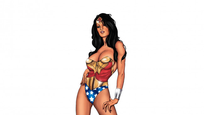 Обои картинки фото рисованное, комиксы, девушка, униформа, взгляд, фон