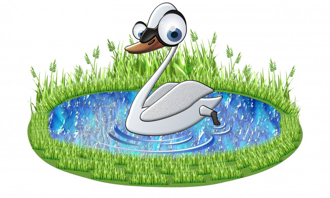 Обои картинки фото векторная графика, животные , animals, лебедь